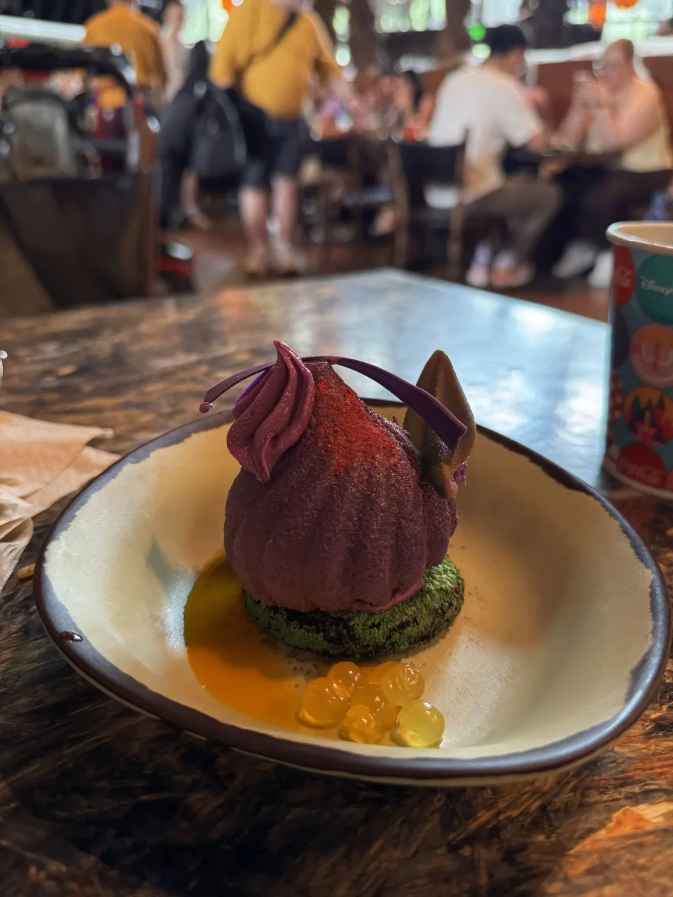 Blueberry Cream Cheese Mousse, sobremesa do Satu'li Canteen em Pandora, Animal Kingdom, Walt Disney World